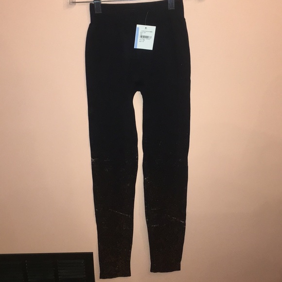 Size OS Black Leggings with Glitter - Picture 1 of 6